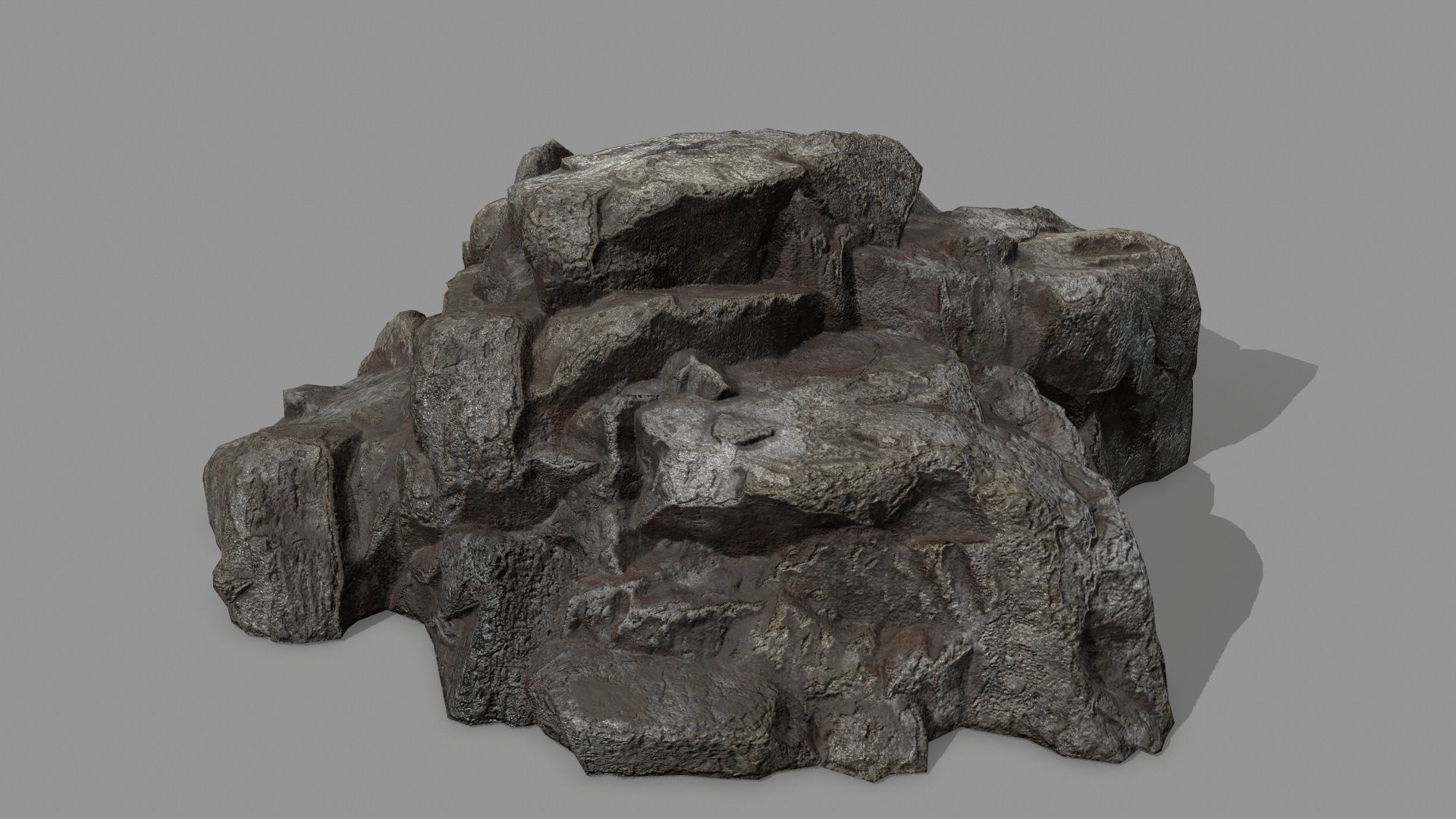 Rock Set Low-poly 3D model_3