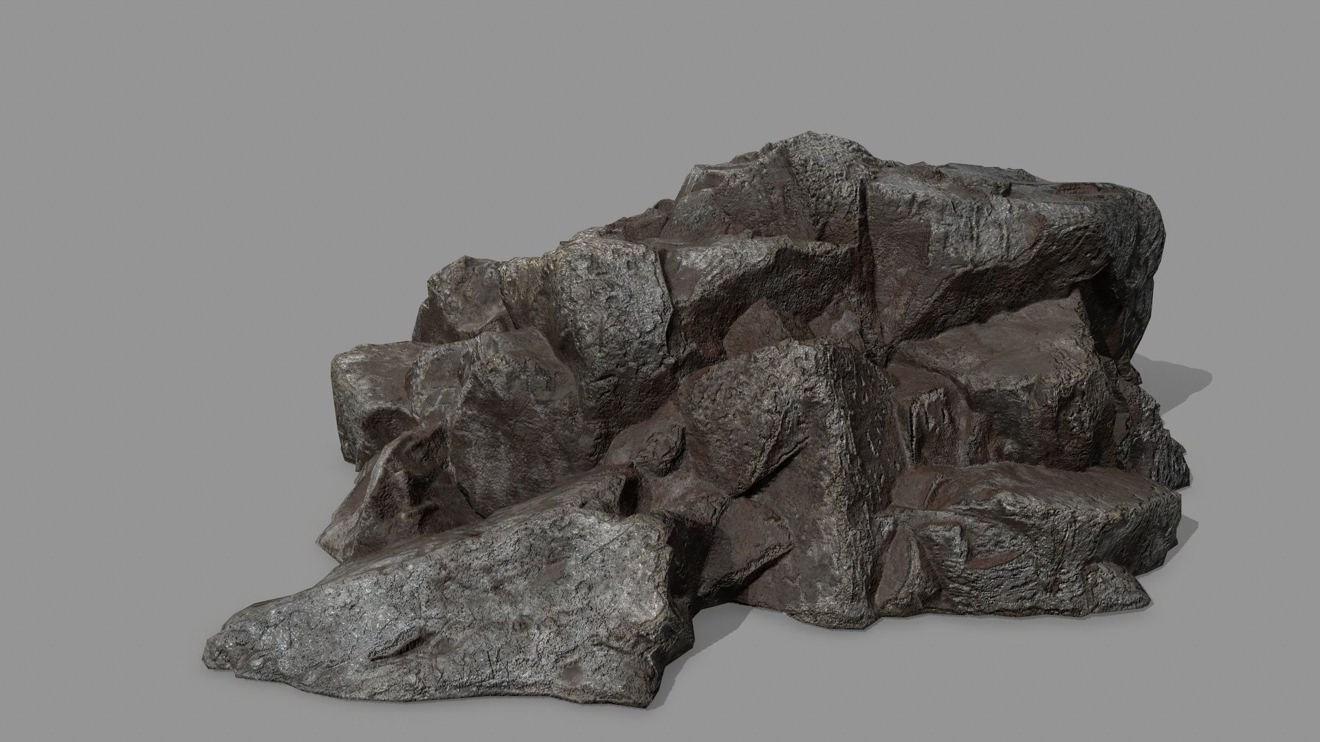 Rock Set Low-poly 3D model_8