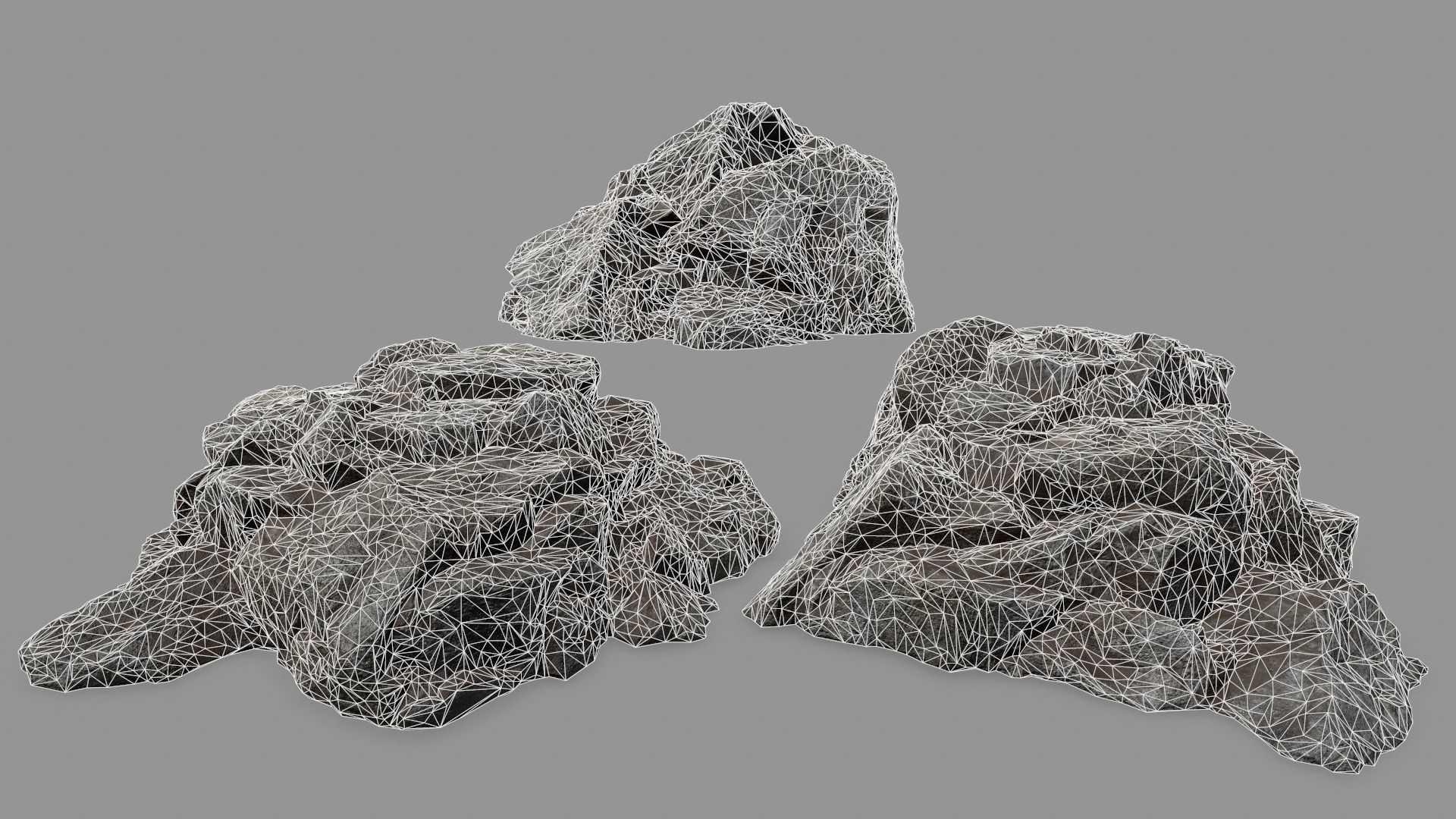 Rock Set Low-poly 3D model_2