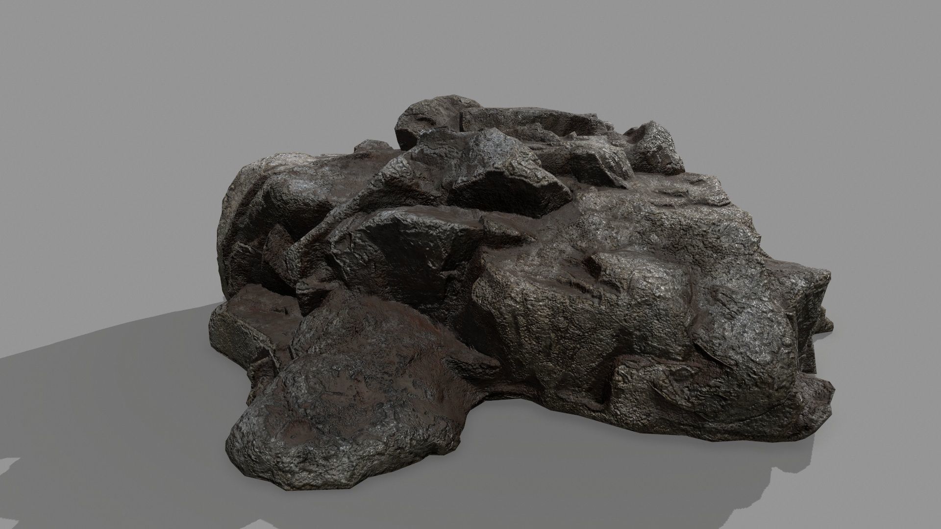 Rock Set Low-poly 3D model_5