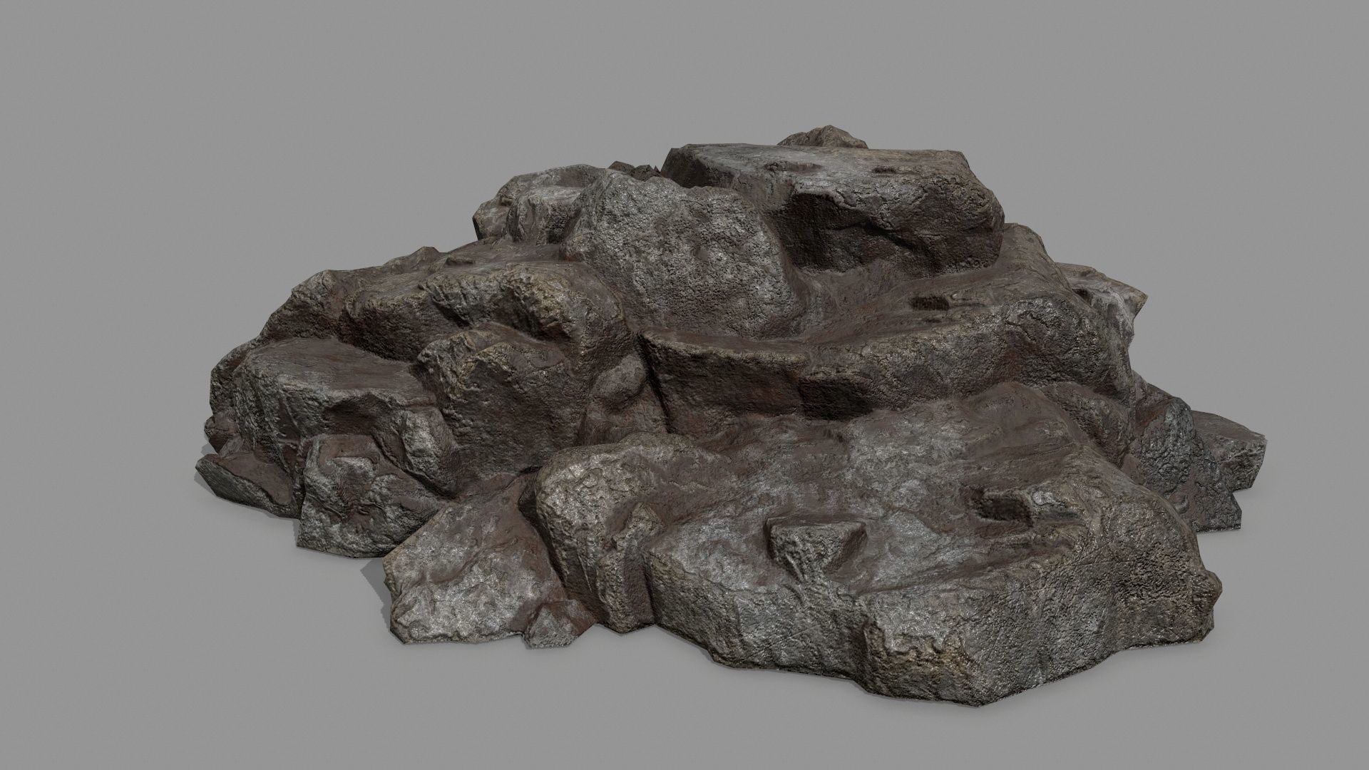 Rock Set Low-poly 3D model_4