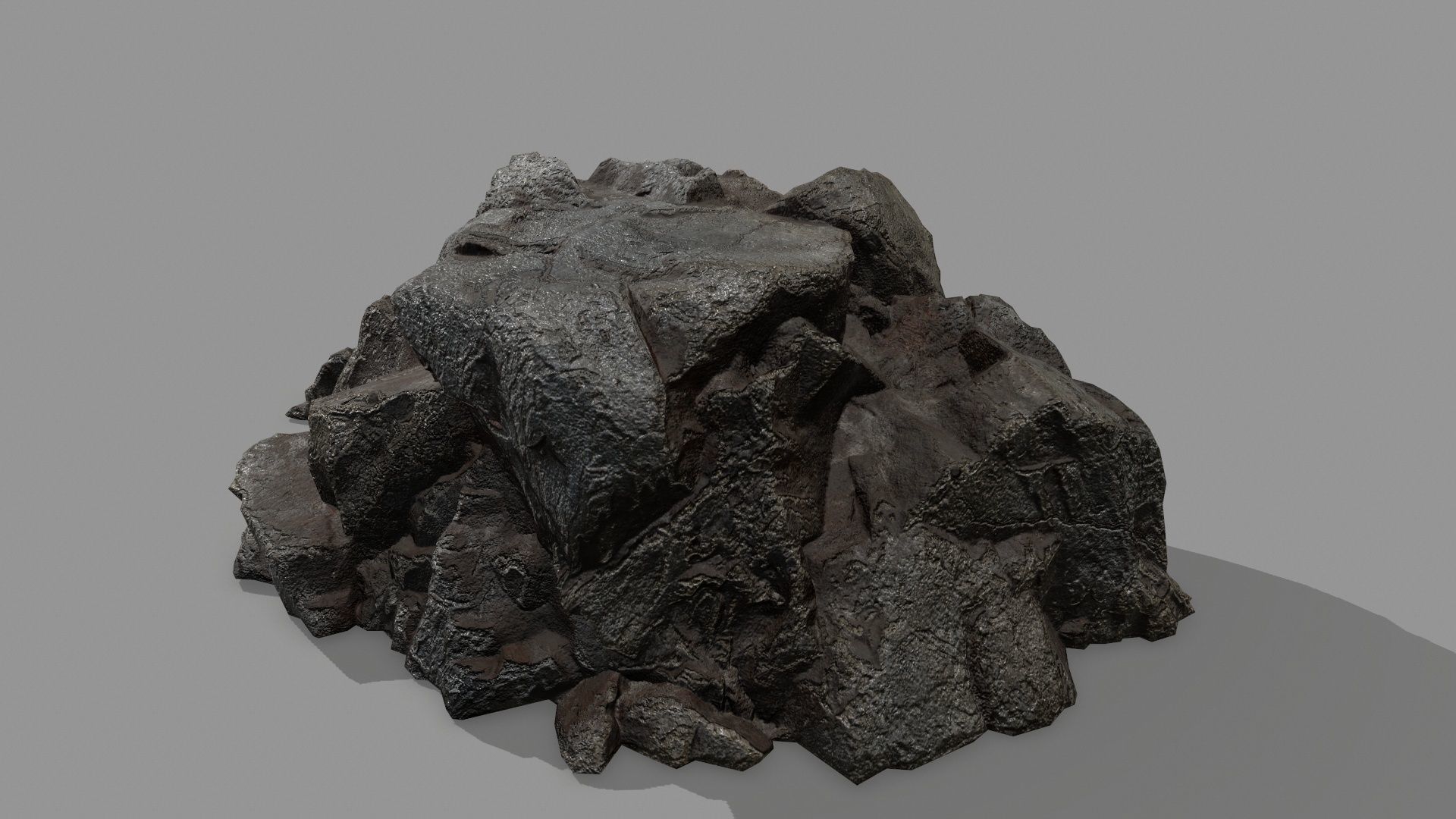 Rock Set Low-poly 3D model_7