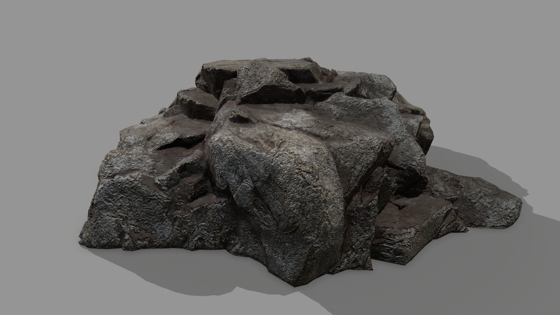 Rock Set Low-poly 3D model_6
