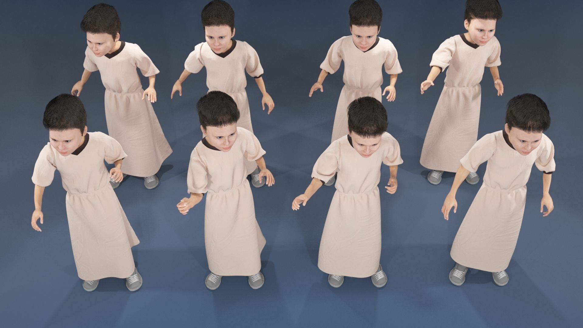 Girl static arabic 4 x different models 32 poses 3D model_4