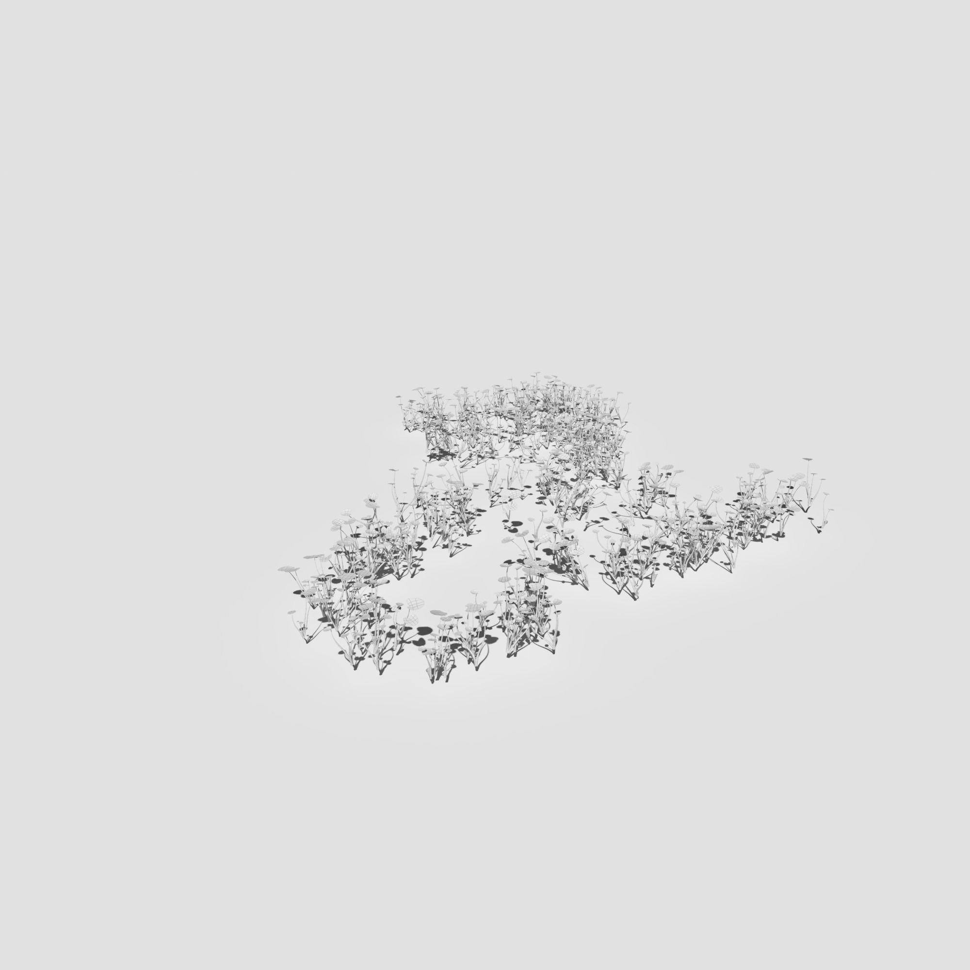 Creeping Buttercup Flower Meadow Patch 3D model_16