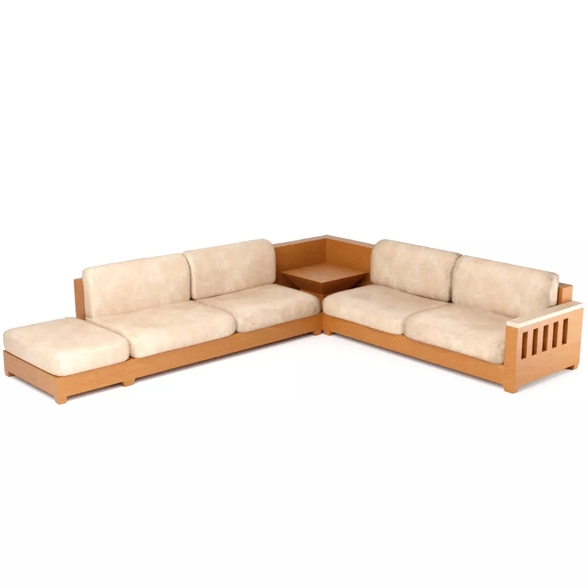 SOFA L SEAT LOW-POLY AND PBR 3D MODEL Low-poly 3D model