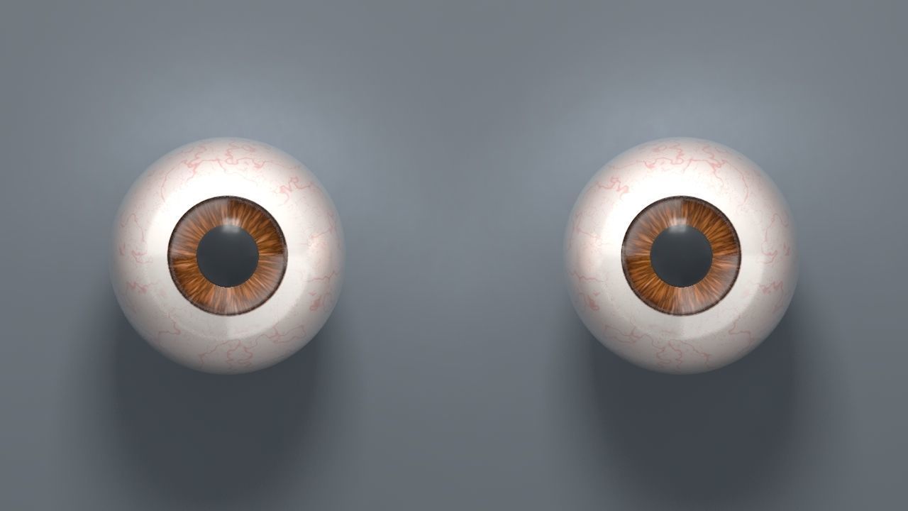 Brown Eyeball Low-poly 3D model_1