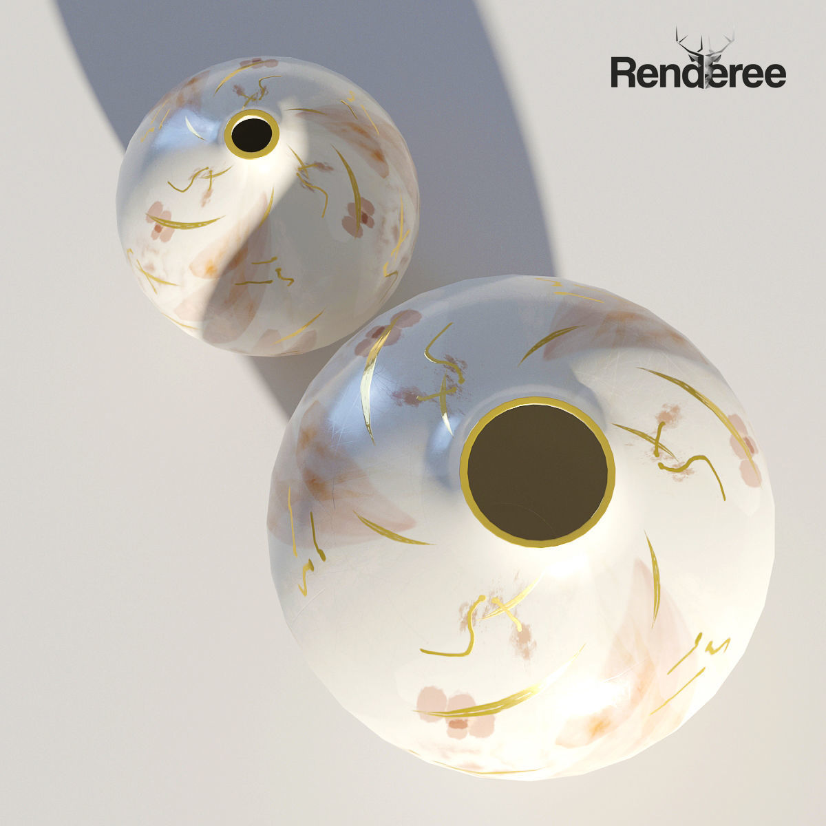 Porcelain China Vase 3D model_3