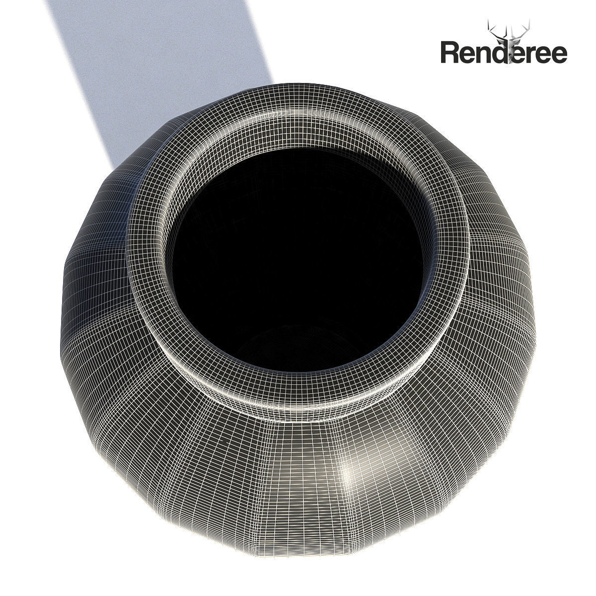 Dark Glass Vase 3D model_7