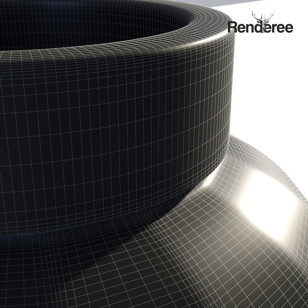 Dark Glass Vase 3D model_8