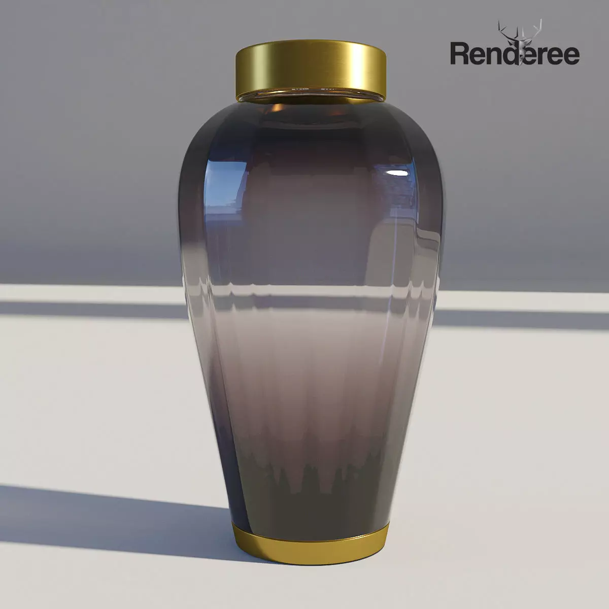 Dark Glass Vase 3D model_0