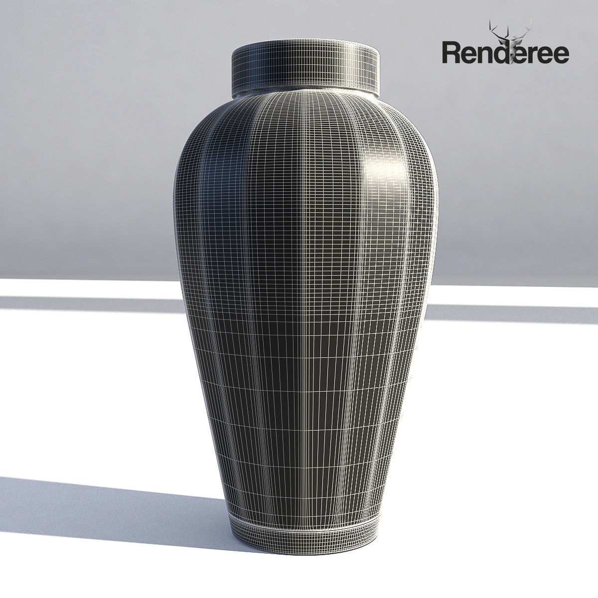 Dark Glass Vase 3D model_6