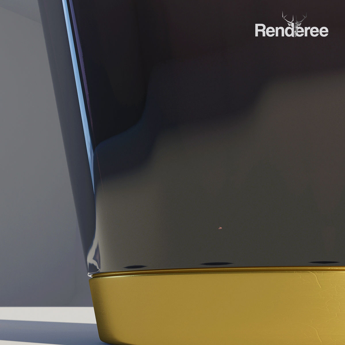 Dark Glass Vase 3D model_5