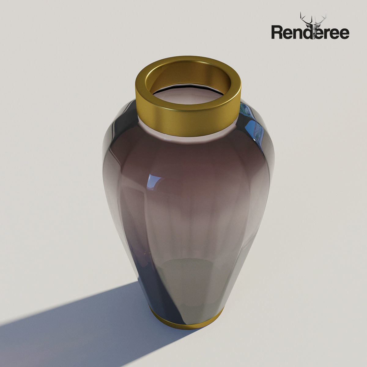 Dark Glass Vase 3D model_1