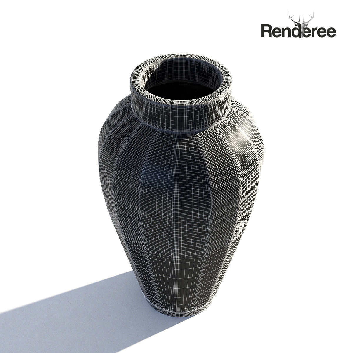 Dark Glass Vase 3D model_10