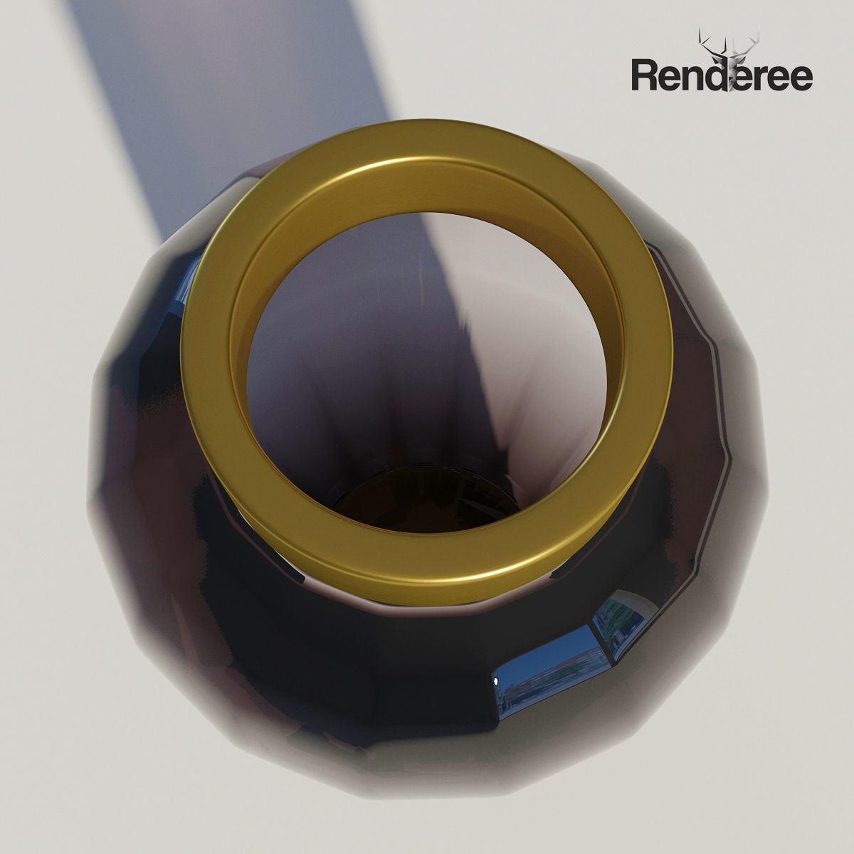 Dark Glass Vase 3D model_3
