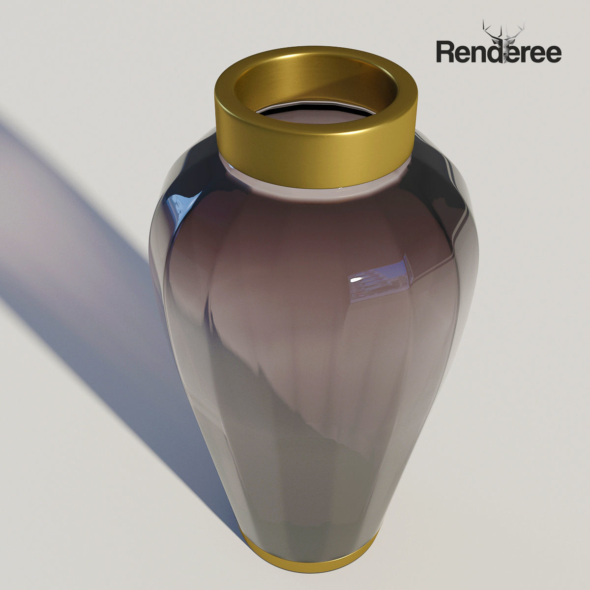 Dark Glass Vase 3D model_2