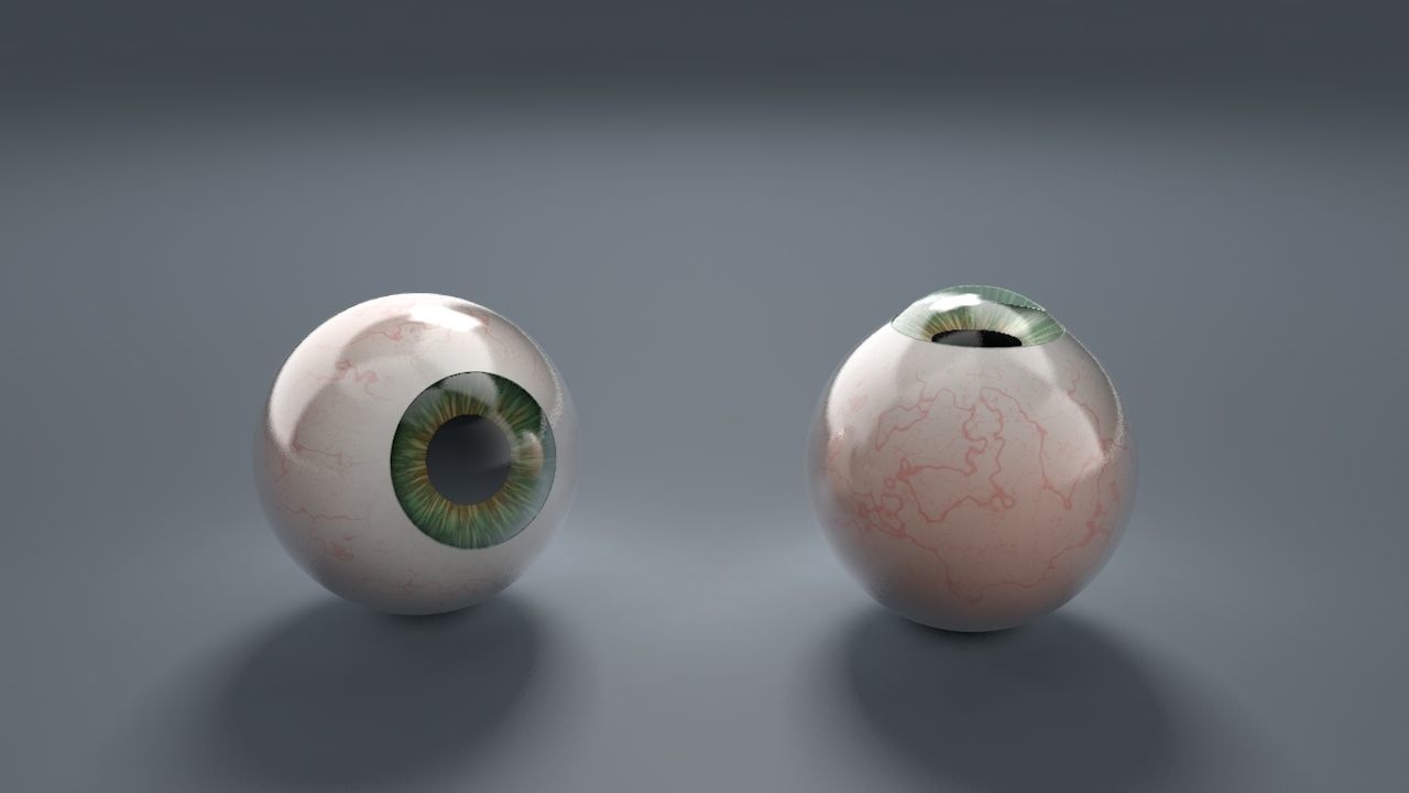 Green Eyeball Low-poly 3D model_4