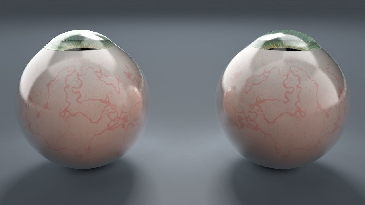 Green Eyeball Low-poly 3D model_2