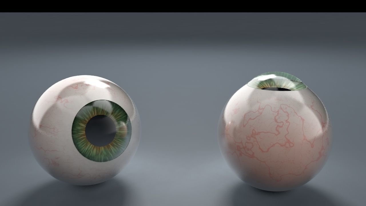 Green Eyeball Low-poly 3D model_5