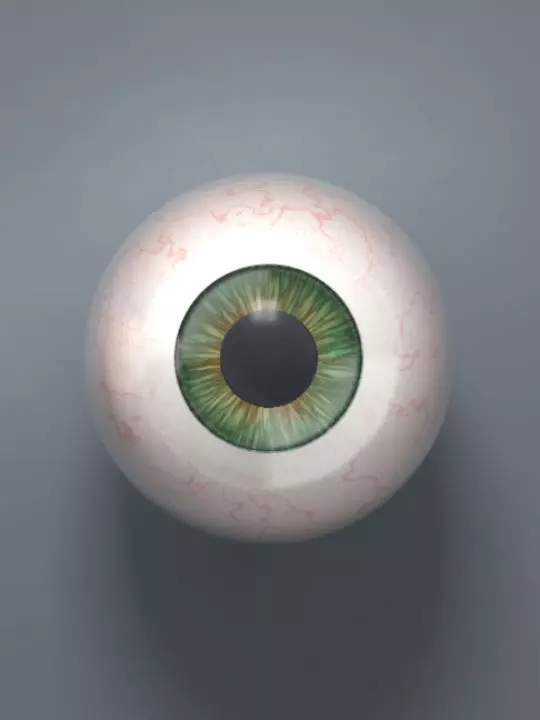 Green Eyeball Low-poly 3D model_0