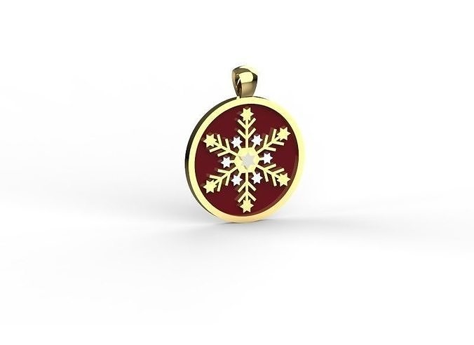3D Snowflake Pendant Model 3D print model
