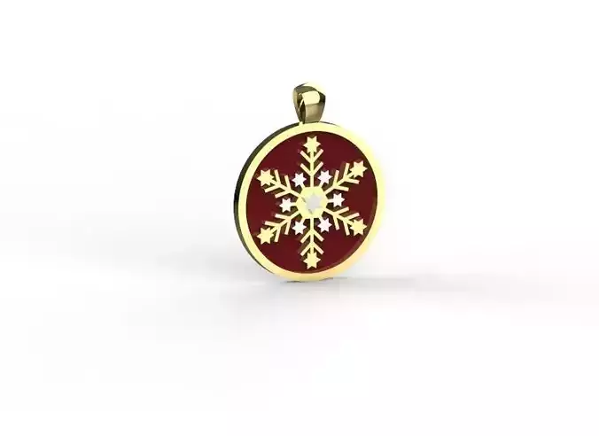 3D Snowflake Pendant Model 3D print model