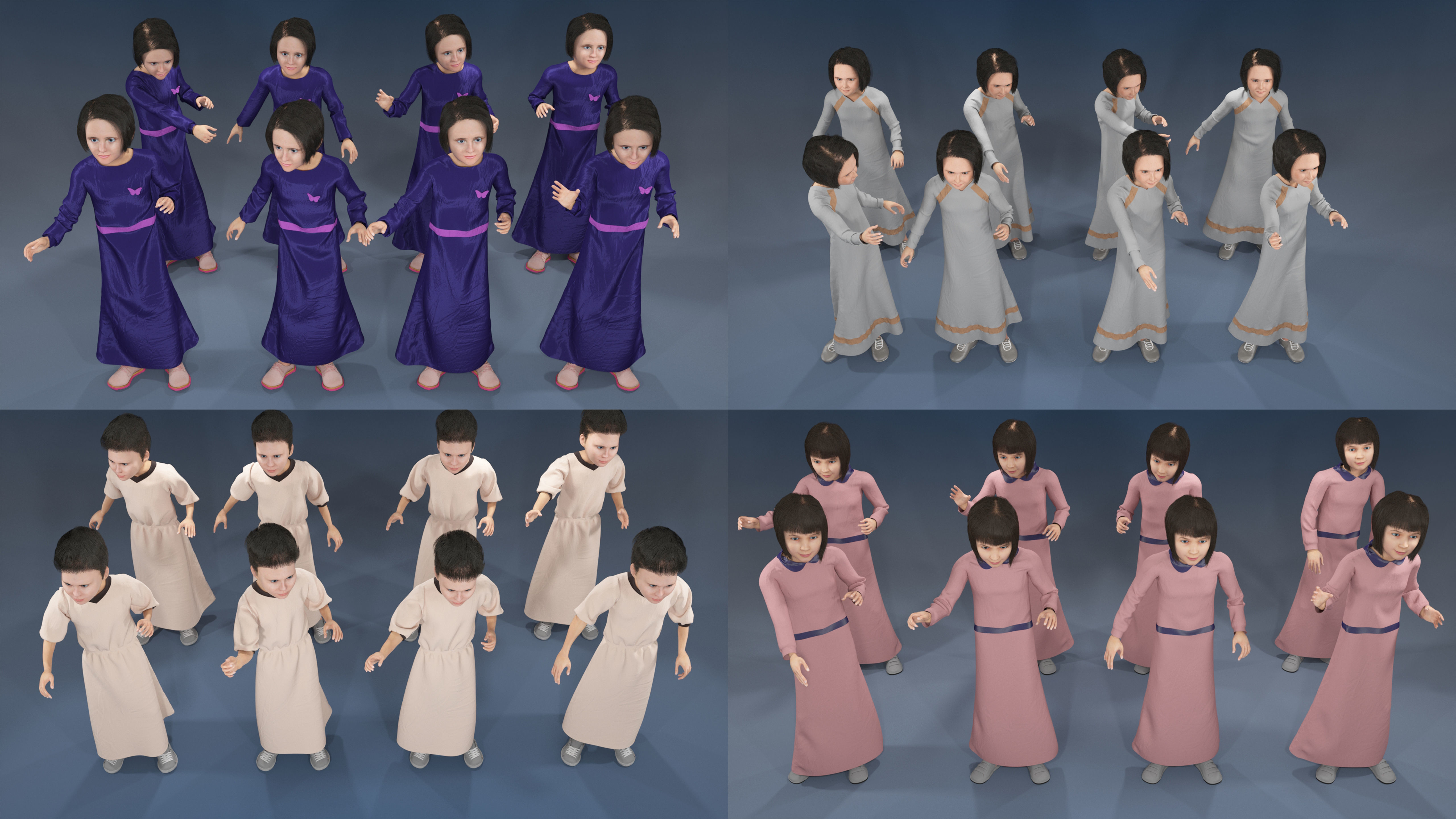 Arabic people static 16 x different models 128 poses 3D Model Collection_2
