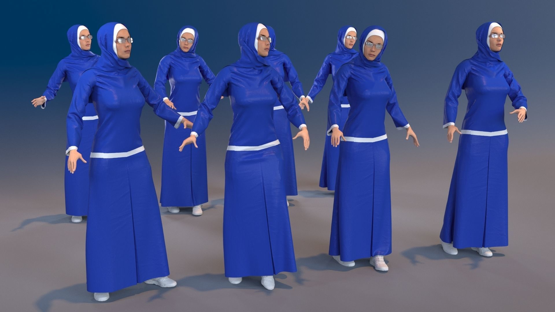 Arabic people static 16 x different models 128 poses 3D Model Collection_22