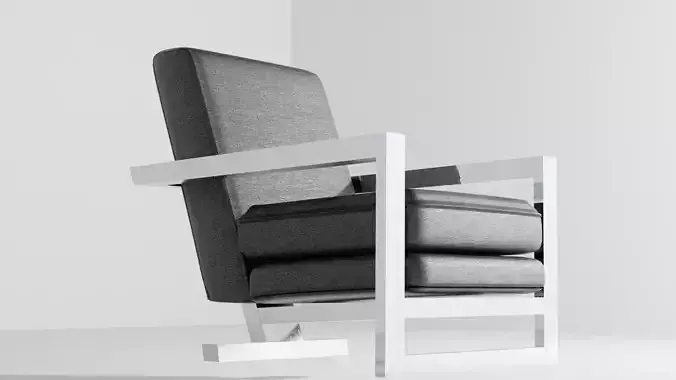 Metal roger leather lounge chair 