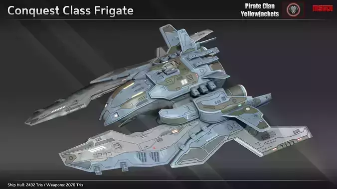 Spaceship Conquest Frigate Low-poly 3D model