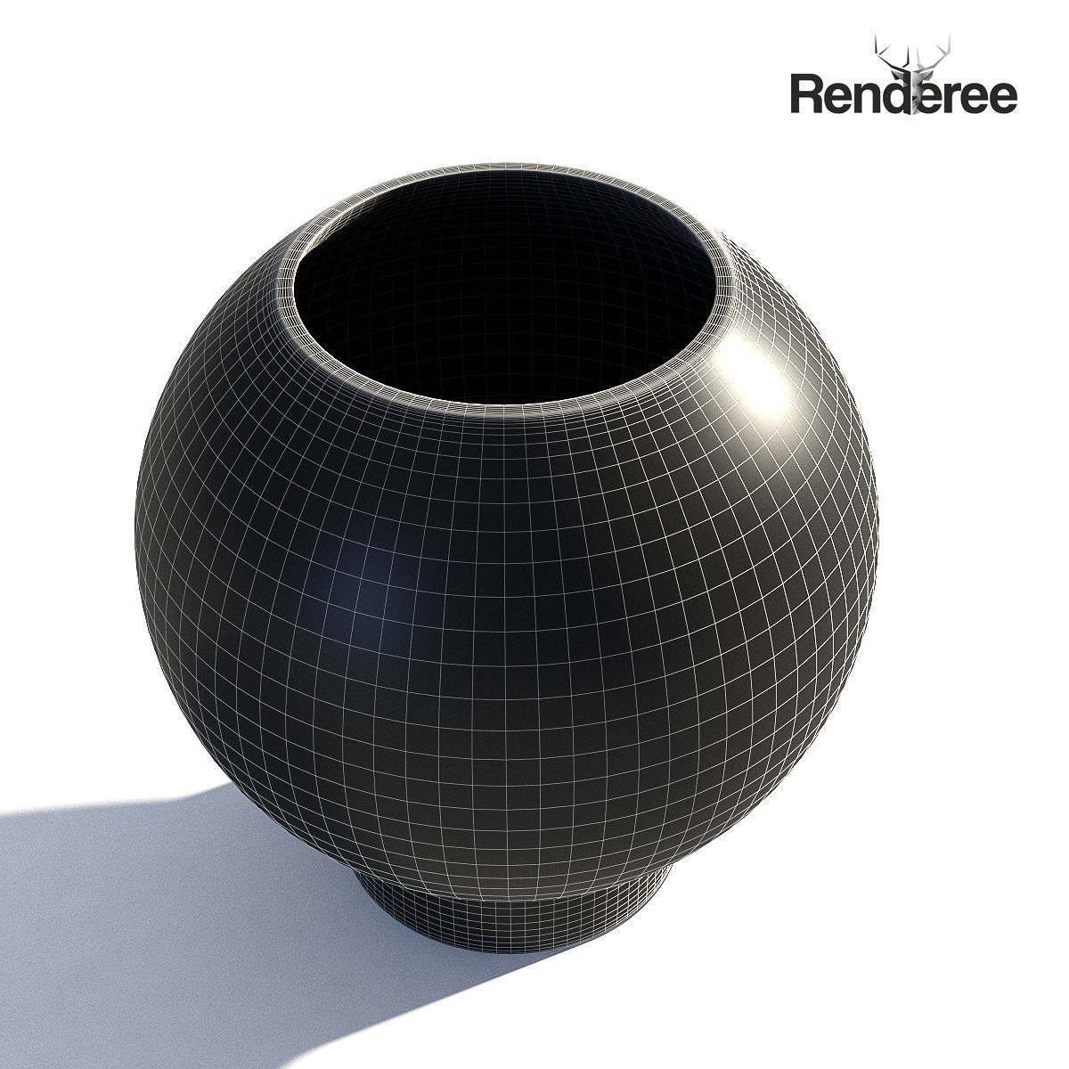 Yellow Dark Glass Vase 3 3D model_10
