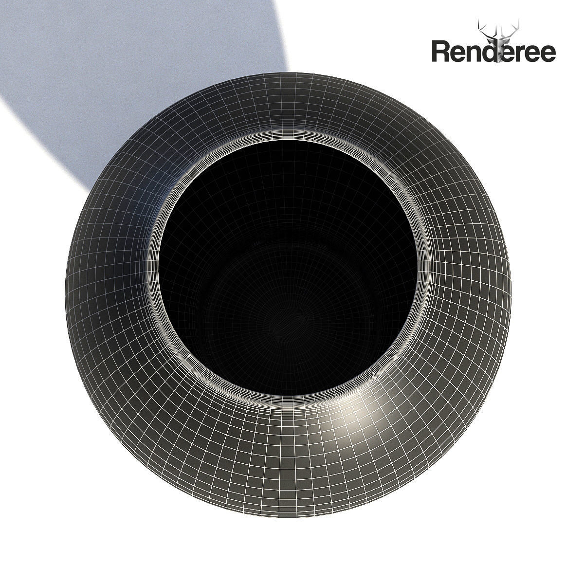 Yellow Dark Glass Vase 3 3D model_7