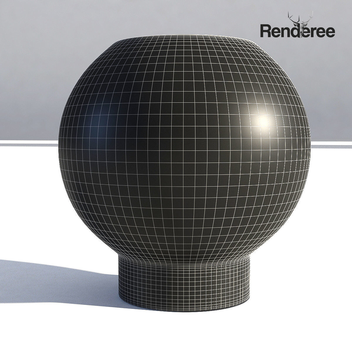 Yellow Dark Glass Vase 3 3D model_6