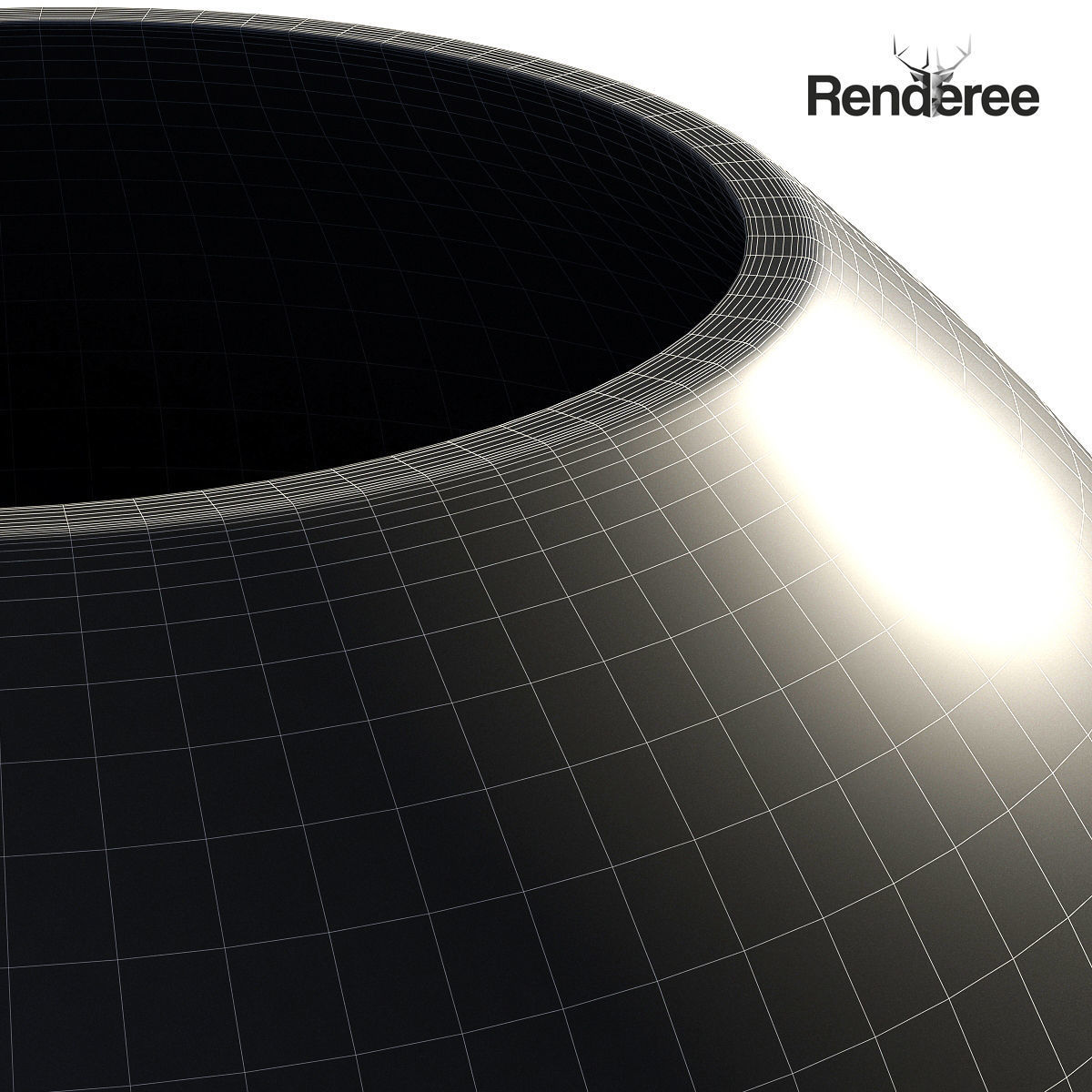 Yellow Dark Glass Vase 3 3D model_8