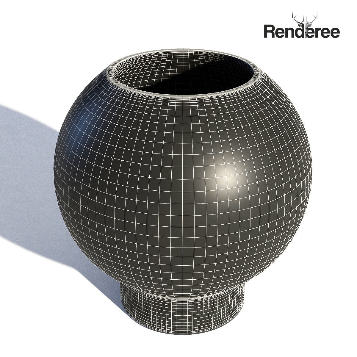 Yellow Dark Glass Vase 3 3D model_11