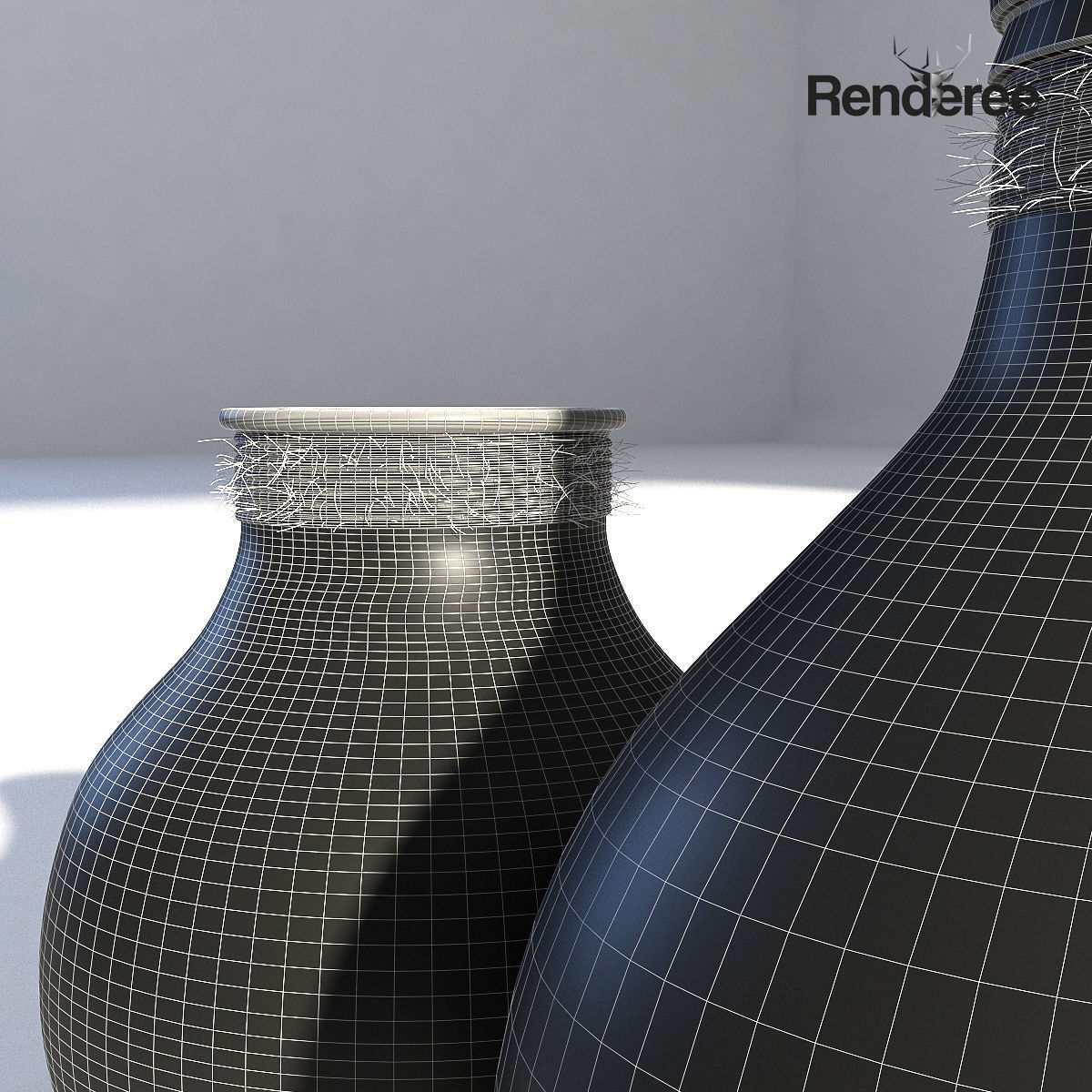Small Glass Vases Jars 3D model_9