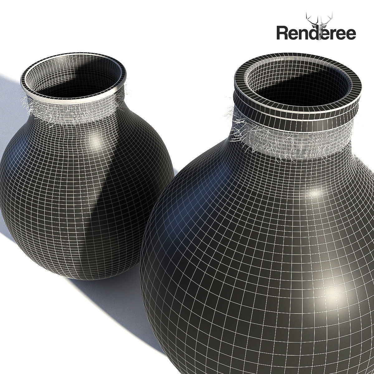 Small Glass Vases Jars 3D model_11