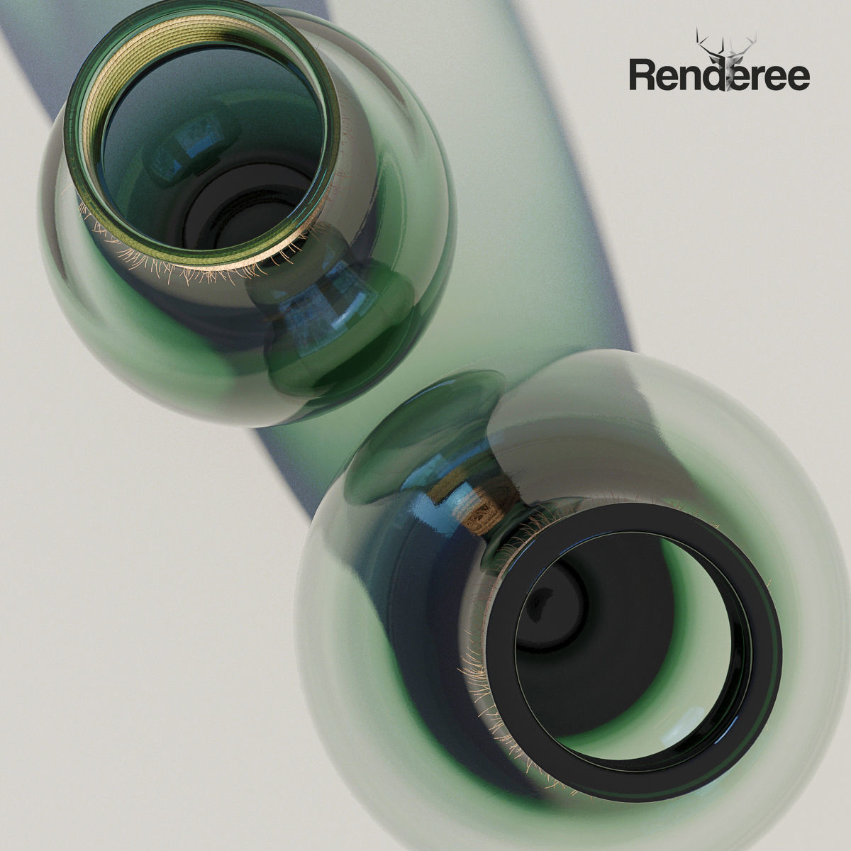 Small Glass Vases Jars 3D model_3