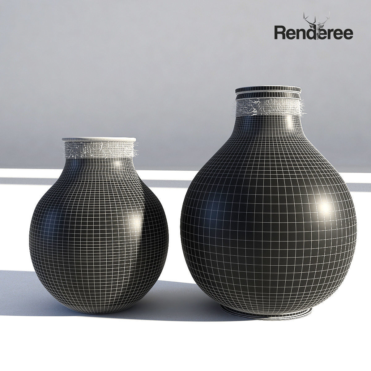 Small Glass Vases Jars 3D model_8