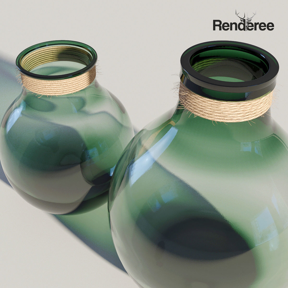 Small Glass Vases Jars 3D model_2