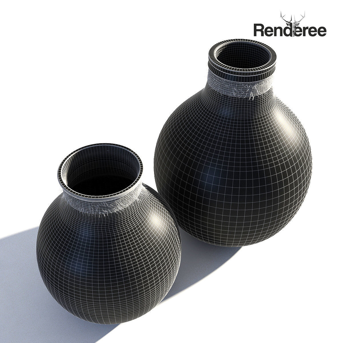 Small Glass Vases Jars 3D model_10