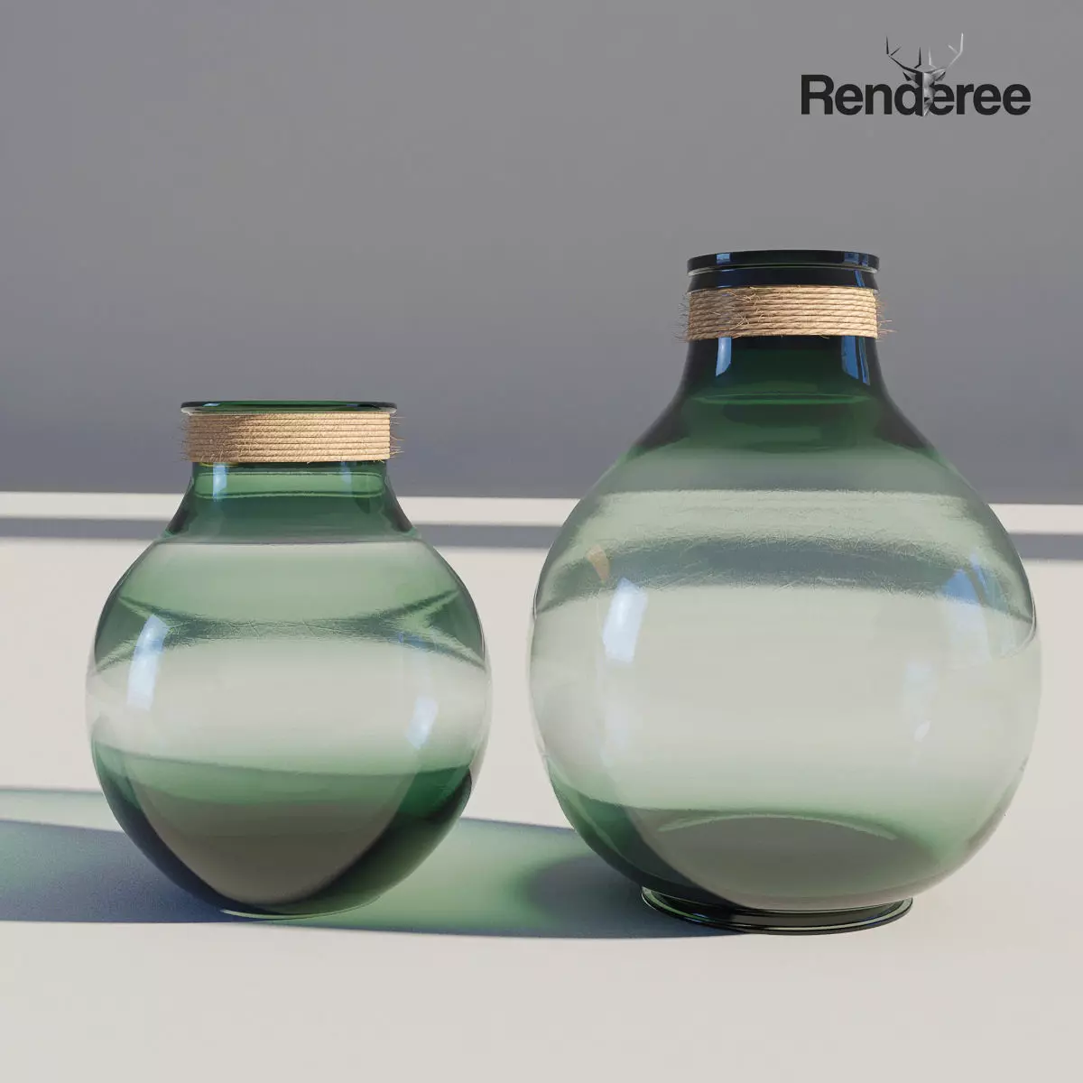 Small Glass Vases Jars 3D model_0