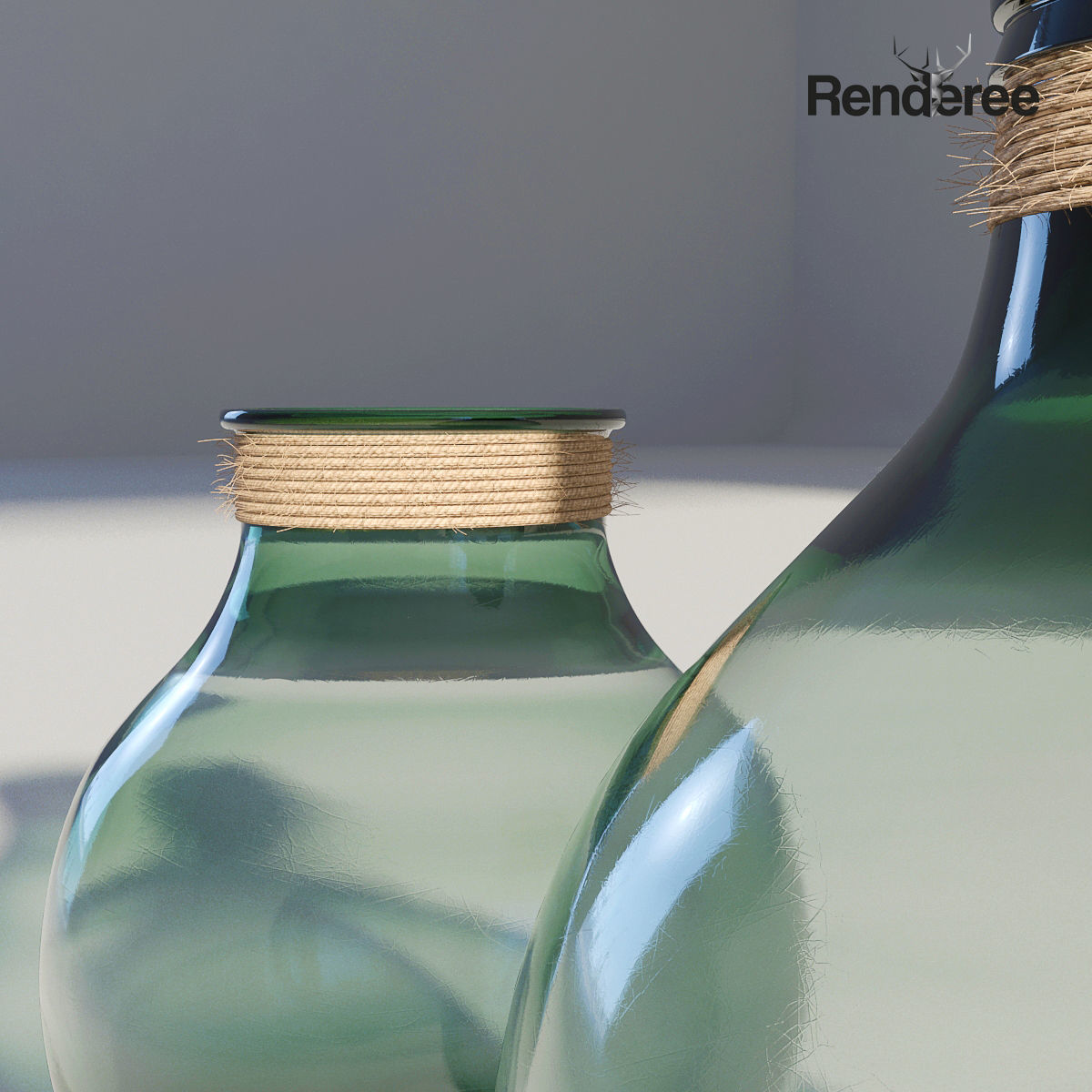 Small Glass Vases Jars 3D model_5