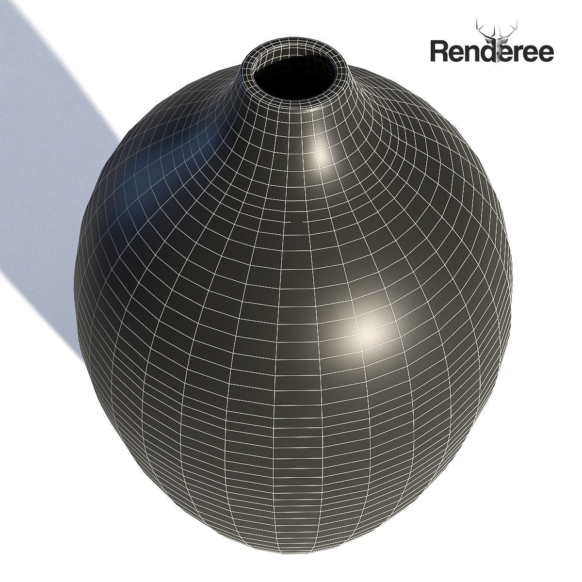 Grey White Ceramic Vase 3D model_11