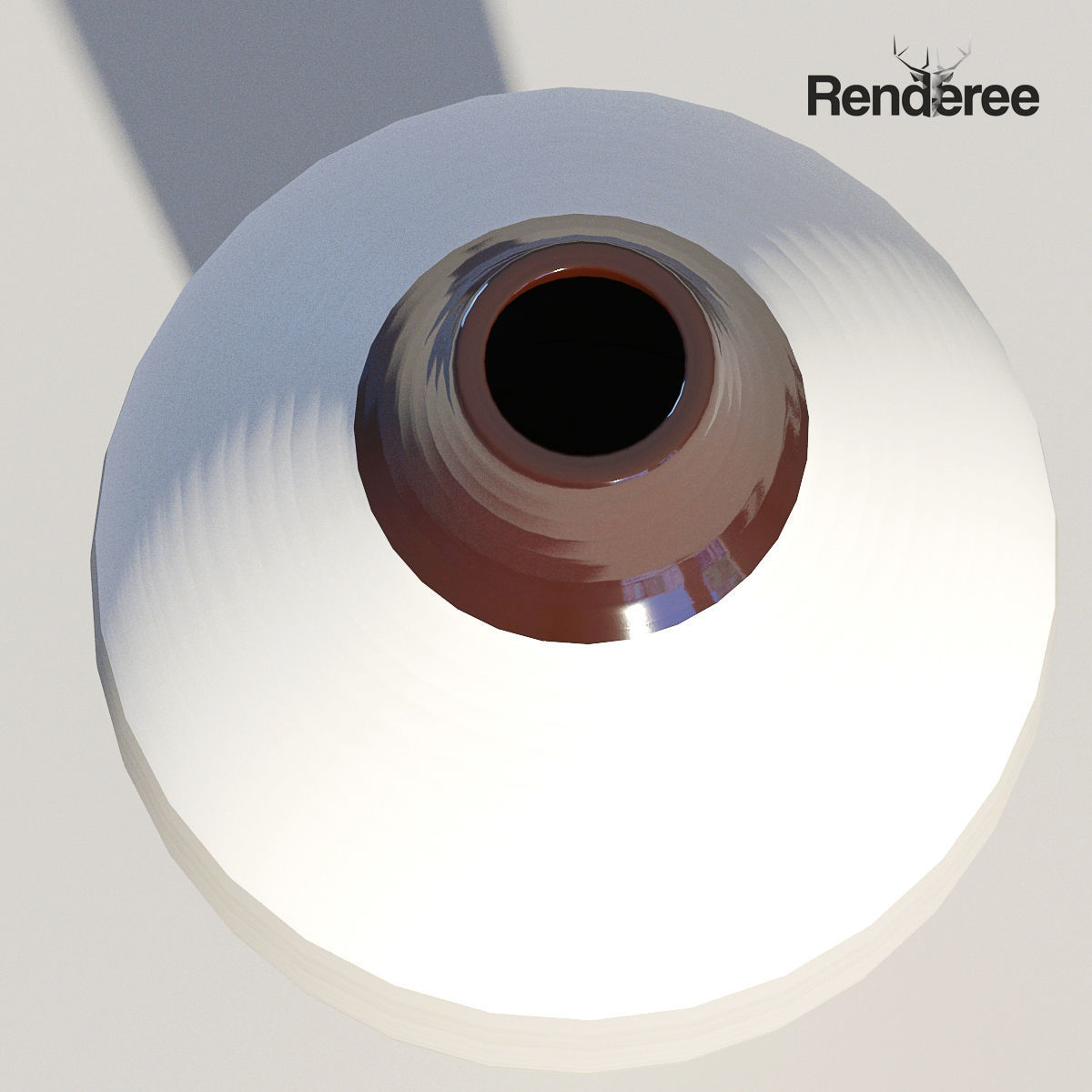 Grey White Ceramic Vase 3D model_3