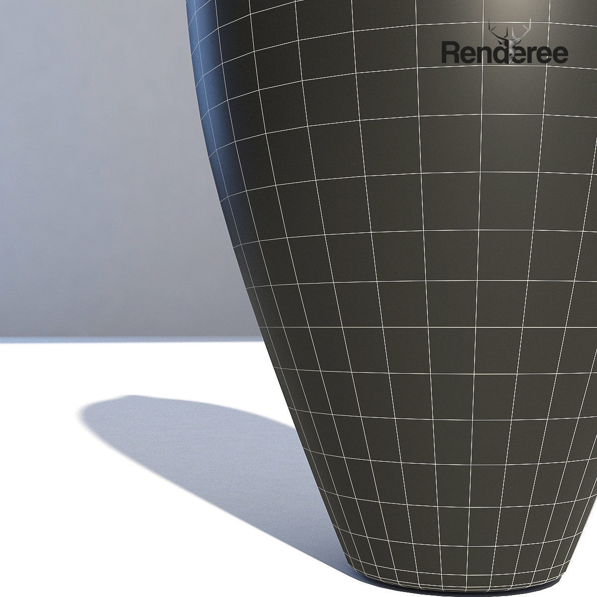 Grey White Ceramic Vase 3D model_8
