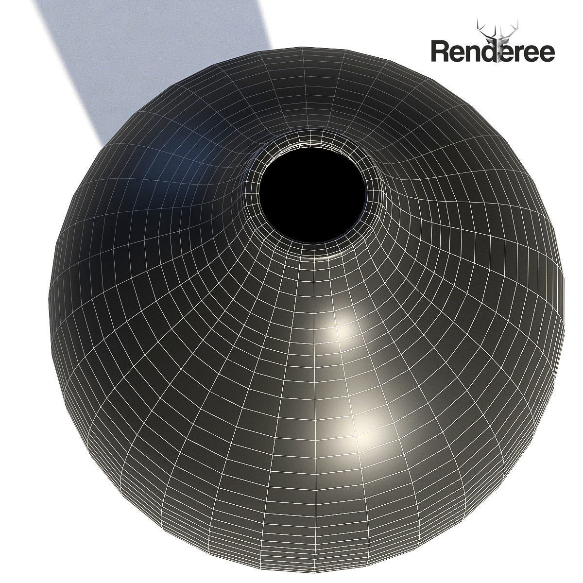 Grey White Ceramic Vase 3D model_6