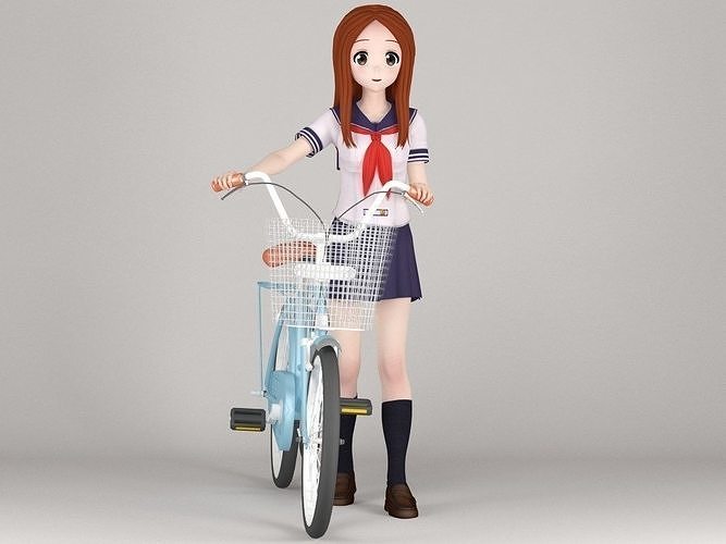 Takagi-san anime girl pose 02 3D model