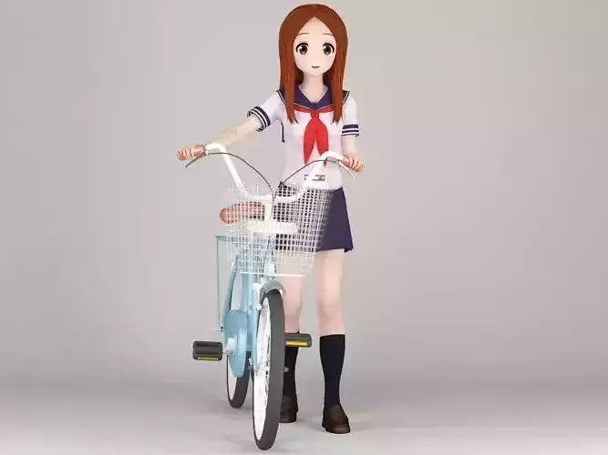 Takagi-san anime girl pose 02 3D model